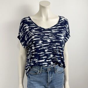 a.n.a. A New Approach Tie Dye Top V-Neck Short Sleeve Rayon Medium